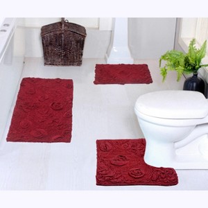 Modesto Collection Cotton Tufted Set of 3 Bath Rug Set - Home Weavers - 1 of 4