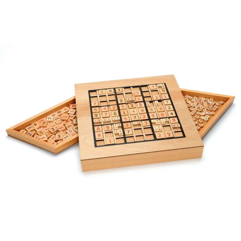 WE Games Wooden Sudoku Puzzle Board Game with Pull Out Drawers - 11 in, 1 of 9