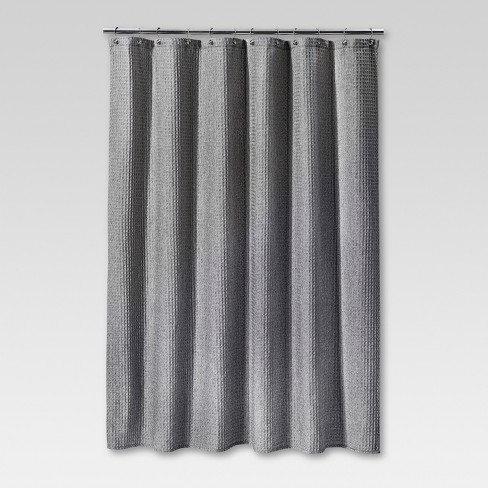 Waffle Weave Shower Curtain Gray, Extra Long White Waffle Weave Shower Curtain