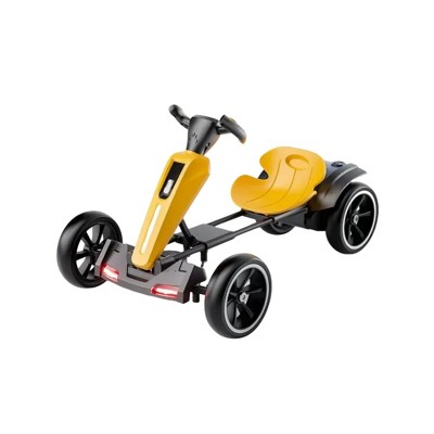 JUJABU 12V Foldable Electric Kids Pedal Go-Kart, Outdoor Ride-On Toy with Adjustable Seat, 4 Non-Slip Wheels, for Aged 3-8 Years Old