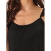 cheibear Women's Solid Color Round Neck Lace Trim Sleeveless Camisole Tops with Shorts Pajama Sets - 4 of 4