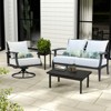 Aoodor Outdoor Deep Seat Chair Cushion Set, Olefin Fabric, Slipcover with Sponge Foam, (Set of 2 Seats, 2 Backs, 2 Lumbar Pillows) - 2 of 4