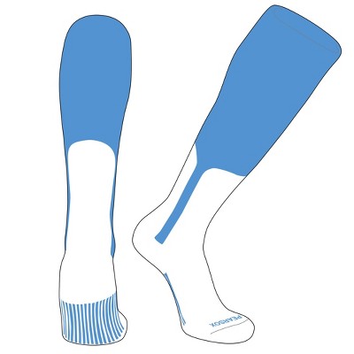 PEAR SOX OTC Baseball Softball Stirrup Socks (S, 9in) Sky Blue, White (S)