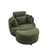 VYNXARIA VYNXARIA 39"W Oversized Swivel Chair with moon storage ottoman and 4 pillows,green - 3 of 4