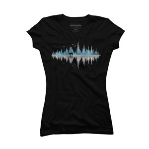 Junior's Design By Humans The Sounds Of Nature - Music Sound Wave By NomAdartStudio T-Shirt - 1 of 3