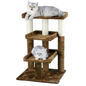 Go Pet Club 35" Classic Cat Tree Steps  with Sisal Covered Posts F101 - 1 of 3