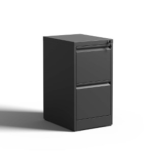 Ridstar 28.78 in. H Black Metal Decorative Storage Cabinets with 2 Drawers - 1 of 4