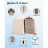 COZONY 6x6FT Outdoor Storage Shed with Roll-Up Door, 240G Heavy-Duty Waterproof PE Tarp Shelter for Motorcycle, Garden Tools - 4 of 4