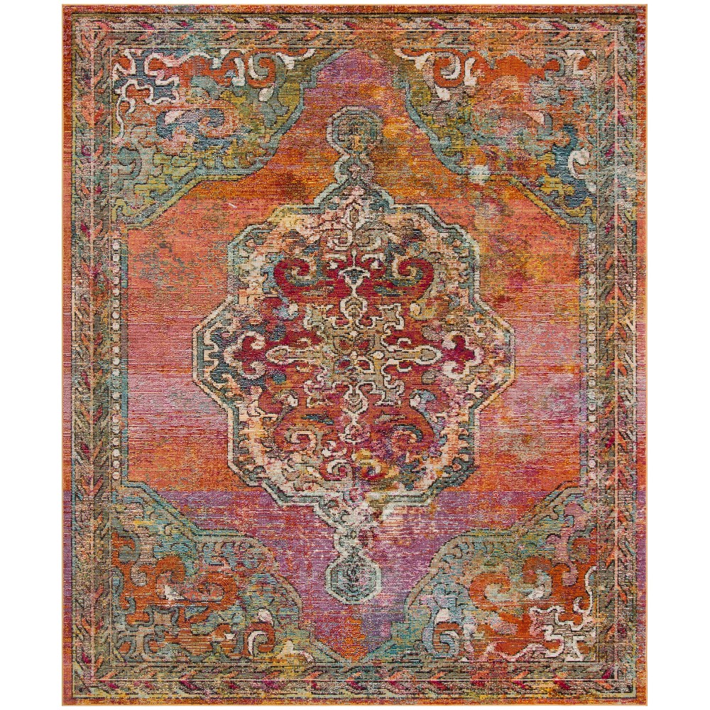 9'x12' Loomed Medallion Area Rug Orange - Safavieh