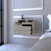 GlasFlength Nightstands Wall Mounted Bedside Table Storage Nightstand Floating Nightstand with Drawer for Room, Gray, 13.3"*15.7"*12.9" - 3 of 4