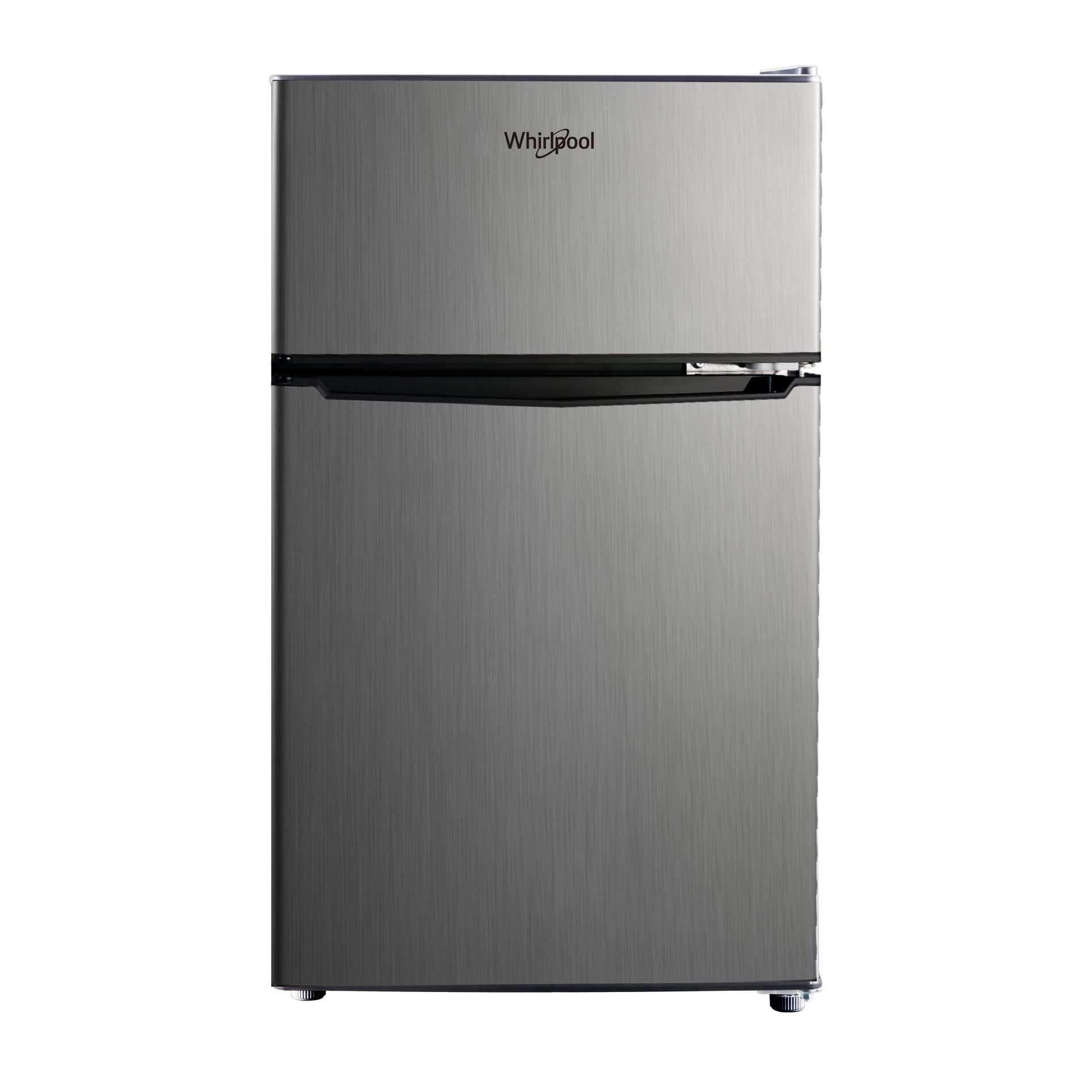 Whirlpool 3.1 cu ft Mini Refrigerator Stainless Steel WH31S1E: Energy Star Certified Dorm Fridge, Reversible Door, 2 Shelves