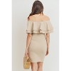 Hello Miz Women's Off Shoulder Double Ruffle Maternity Dress - 3 of 4