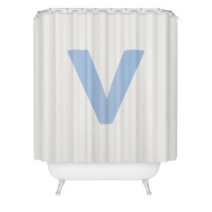 Deny Designs April Lane Art Block Monogram Shower Curtain - 1 of 3