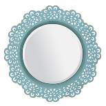 12.5" Floral Metal Lace Wall Mirror Light Blue - Stonebriar Collection