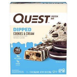 Quest Nutrition Protein Bars - Dipped Cookies & Cream - 1 of 4