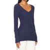 Women's V-neck Fitted Long Cuff Tee - bobi - 2 of 4