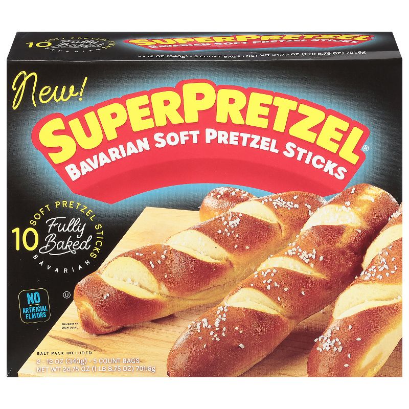 SuperPretzel Frozen Bavarian Soft Pretzel Sticks - 24.75oz/10ct, 1 of 5
