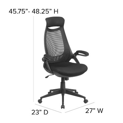 High Back Black Mesh Executive Swivel Office Chair with Adjustable Arms