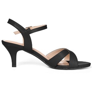 Allegra K Women's Adjustable Ankle Buckle Strap Kitten Heel Sandals - 1 of 4