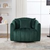 Oversized Velvet Upholstered Swivel Accent Chair,360° Swivel Barrel Chair with 3 Pillows,Pumpkin-Shape Club Armchair for Living Room-Koiai - 2 of 4