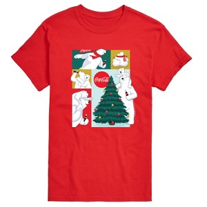 Men's - Coca Cola - Christmas Tree Polar Bears Short Sleeve Graphic T-Shirt - 1 of 4