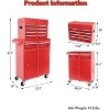 Rolling Tool Chest with 5 Drawers & Wheels, Portable Rolling Tool Box On Wheels, Tool Chest Organizer for Garage, Workshop, Home Crafts Use Red - 2 of 4