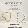 Heart Hoop Earrings for Women by Ginger Lyne Gold Stainless Steel Lightweight Classic Everyday Style - 4 of 4