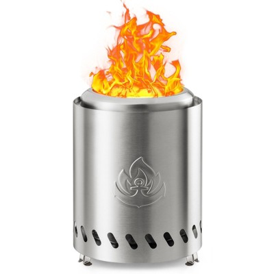 R.W.FLAME Tabletop Fire Pit with Stand, Stainless Steel Table Top Stove, Low Smoke Mini Round Fire Pit Bowl Smokeless Firepit Outdoor
