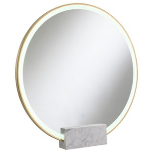 Coaster Home Furnishings Jocelyn Round Table Top LED Vanity Mirror White Marble Base, Gold - 1 of 4