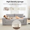 VASIP Convertible 2-in-1 Loveseat Sofa Bed - Memory Foam & Steel Frame, No Assembly, Corduroy Fabric, Compact for Small Spaces & Apartments (Orange) - 2 of 4