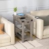 Set of 2 Narrow End Tables, Flip Top Side Tables with Charging Station, Nightstands - 4 of 4