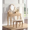 Gulches Chic Vanity Tables Set with Adjustable Mirror 5 Drawers Gold 53"H - 2 of 4