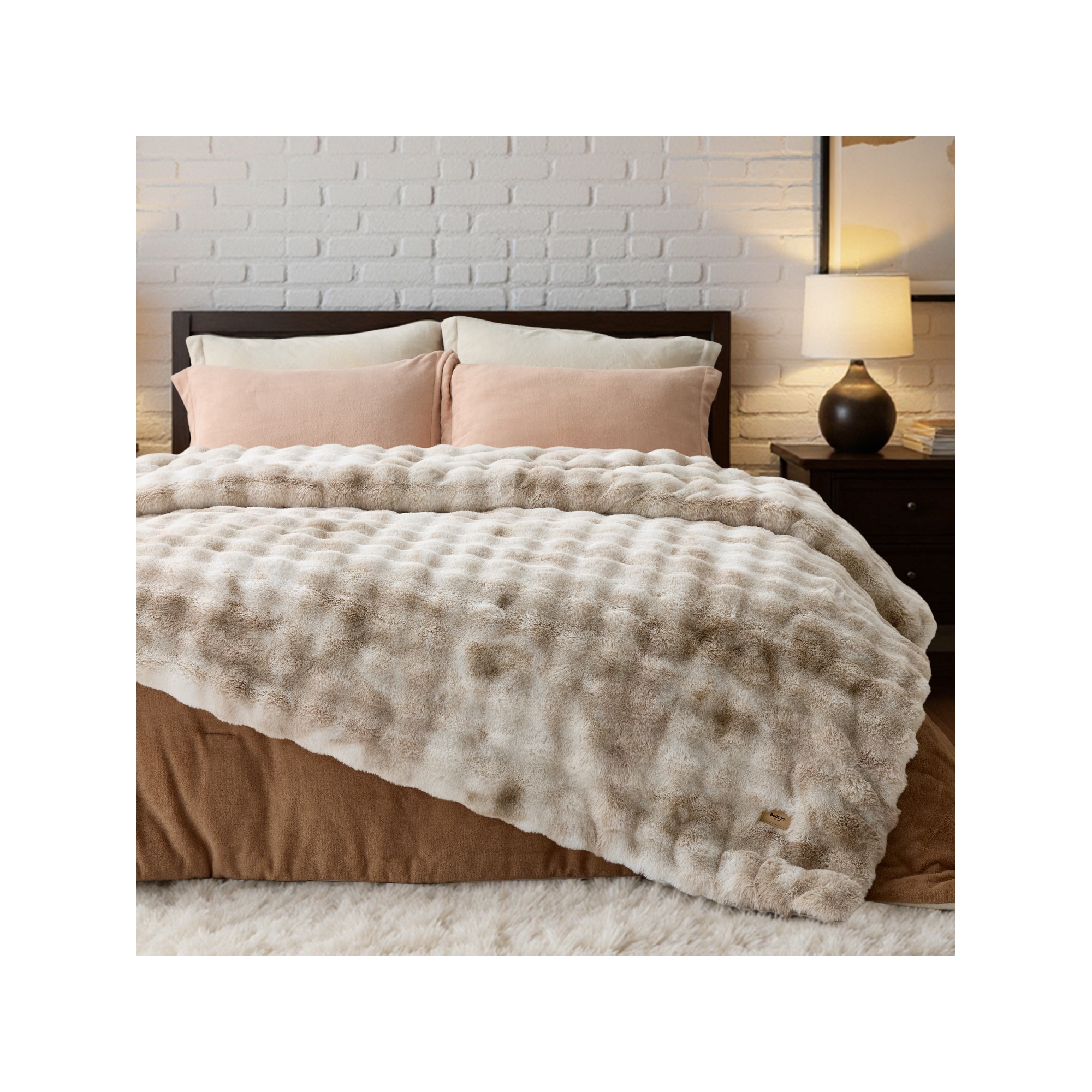 Bedsure GentleSoft Fluffy Fuzzy King Blanket - Soft Cozy Fleece Faux Fur, Decor Minky Velvet Couch Cover, Unisex Birthday Gift, 480GSM, Oat Milk