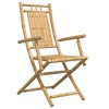 vidaXL Bamboo Folding Patio Chairs - Brown, 4 Pcs, 20.9"x26"x39" - Garden/Patio Seat, Water-Resistant, Armrest, Foldable - 3 of 4