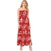LA LEELA Women's Tube Dress Long Flowy Boho One Size Coral Island - 2 of 4