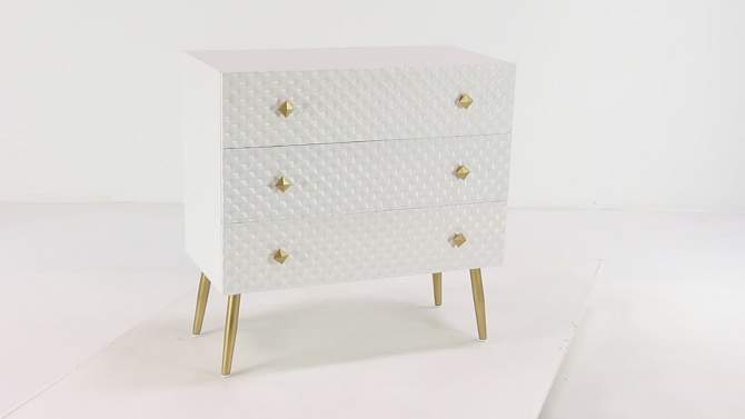 Modern 3 Drawer Wooden Chest White - Olivia &#38; May, 2 of 19, play video