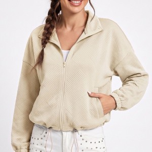 Anna-Kaci Women's Quilted Full Zip Jacket with Collared Neckline