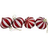 Northlight 4ct Red and White Glittered Candy Cane Onion Glass Christmas Ornaments 3" - 3 of 4
