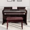 Infans Solid Wood PU Leather Piano Bench Padded Double Duet Keyboard Seat Storage Brown - 4 of 4