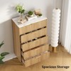 5/6/7 Drawer Fluted Dresser for Bedroom, Modern Tall Chest with Gold Handles, Wood Storage Organizer for Living Room, Hallway, or Entryway - 3 of 4