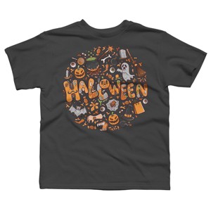 Boy's Design By Humans happy halloween greeting holiday illustration By ghinan T-Shirt - 1 of 2