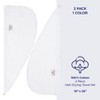 American Soft Linen 100% Cotton Hair Drying Towels for Women, 2 Pack Turkish Hair Towel Wrap, Head Towel Cap with Button, Hair Turban Towel - 4 of 4