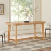 Walker Edison Modern Farmhouse Rustic Solid Oak Wood Oval 70" Dining Table - 2 of 4