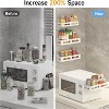 Attop 4-Pack White Magnetic Refrigerator Spice Racks – Removable Shelf Organizer with 4 Hooks for Kitchen/Oven - 3 of 4
