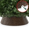 Casafield Water Hyacinth Christmas Tree Collar, Woven Tree Base Cover with Cord Cut Out - 4 of 4