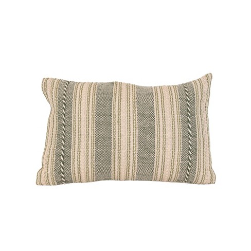 Green and white striped best sale outdoor pillows