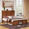 AMERLIFE Farmhouse Size Bed Frame with Sliding Barn Door Storage - 3 of 4