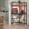 Aheaplus Small  Computer Desk with Hutch, Corner Home Office Desk with LED Lights & Power Outlets, Gaming Desk with Keyboard Tray - 2 of 4