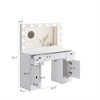 SKRAN Vanity table with lighted mirror, vanity desk with 3 drawers and storage cabinet,3 color lighting modes adjustable brightness, white color - 3 of 4
