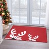 17x29In Washable Doormat with Double Antler Design Non Slip  Mat Easy Clean Surface for Front Door Kitchen Hallway Indoor Entrance - 4 of 4